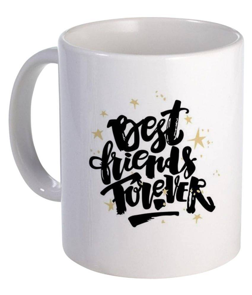     			COLOR YARD happy-friendship-day  calligraphy-lettering on Ceramic Coffee Mug 1 Pcs 325 mL