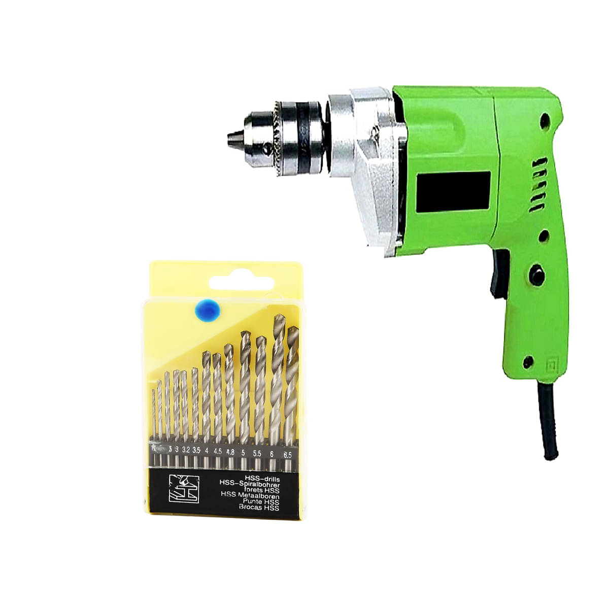 Shopper52 - DRL13BT 250W 10mm Corded Drill Machine with Bits Shopper52 - DRL13BT 250W 10mm Corded Drill Machine with Bits