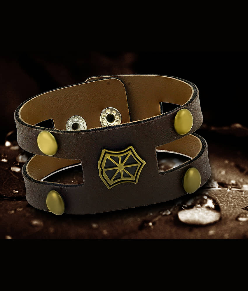 ZIVOM Brown Faux Leather Bracelets - Jewellery Sets | Buy online on ZillyBuy