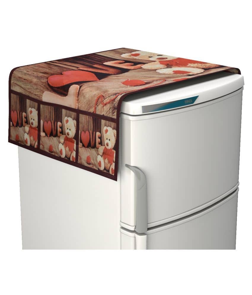 Shaphio Single Jute Red Fridge Top Cover