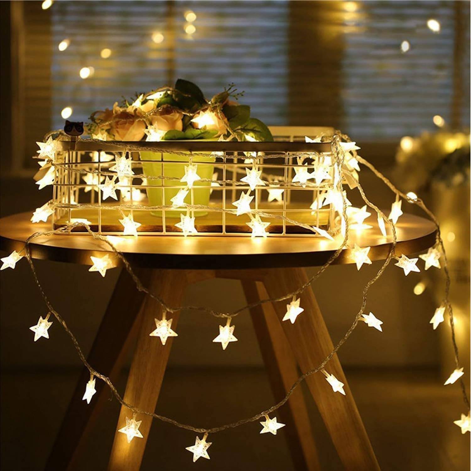     			YUTIRITI Mini Star Shaped LED String Lights for Bedroom Garden Wedding Party Diwali Dussehra Christmas Decoration (Warm)