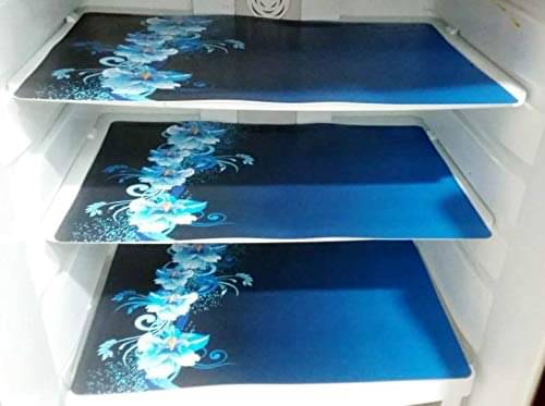 Blue PVC Fridge Mats (Pack of 3)     			Blue PVC Fridge Mats (Pack of 3)
