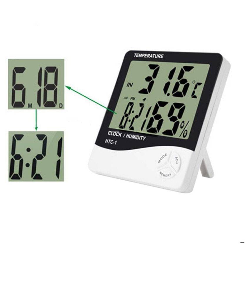     			BD Temperature, Humidity, Time Display Meter with Alarm Clock, Wall Mount or Table Top