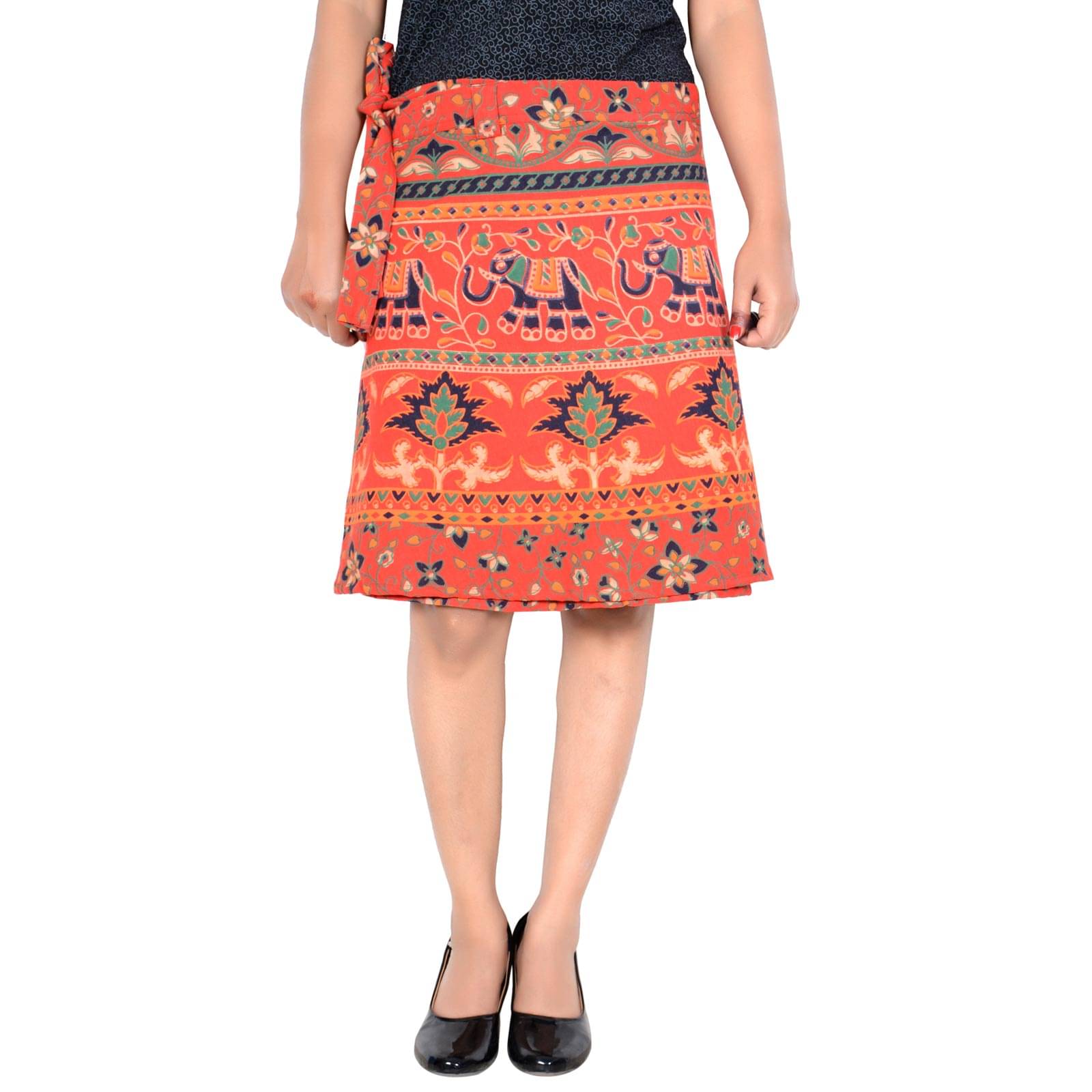     			Sttoffa Cotton Wrap Skirt - Orange