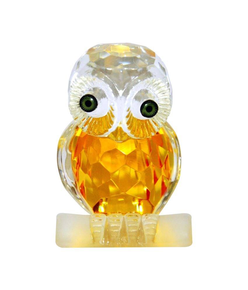     			RajRihaan Collection  White Crystal Owl In Diamond Cut