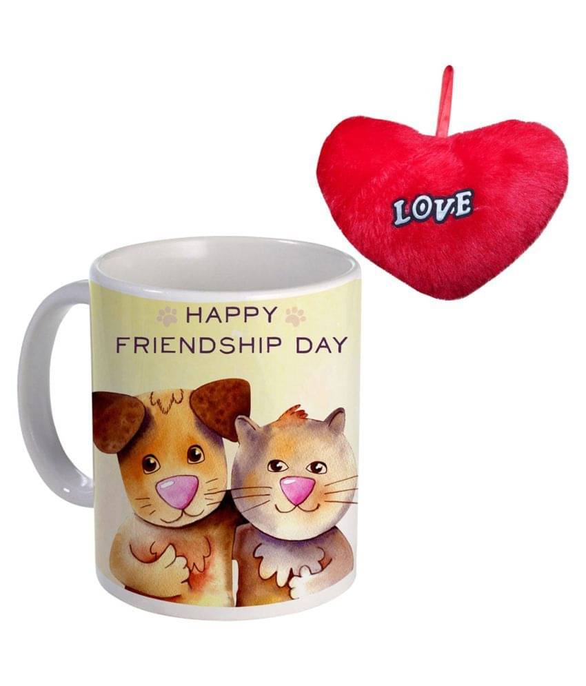 COLOR YARD best happy-friendship-day cat and dog cartoon on Ceramic Coffee Mug 2 Pcs 320 mL COLOR YARD best happy-friendship-day cat and dog cartoon on Ceramic Coffee Mug 2 Pcs 320 mL