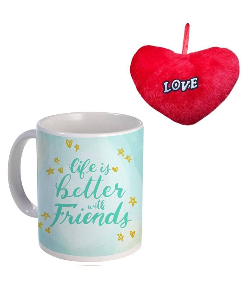 COLOR YARD happy friendship day life is better with friends Ceramic Coffee Mug 2 Pcs 320 mL COLOR YARD happy friendship day life is better with friends Ceramic Coffee Mug 2 Pcs 320 mL