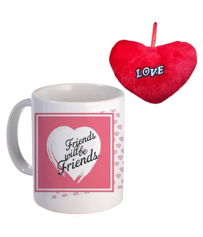     			COLOR YARD happy friendship day friends will be friends on Ceramic Coffee Mug 2 Pcs 320 mL