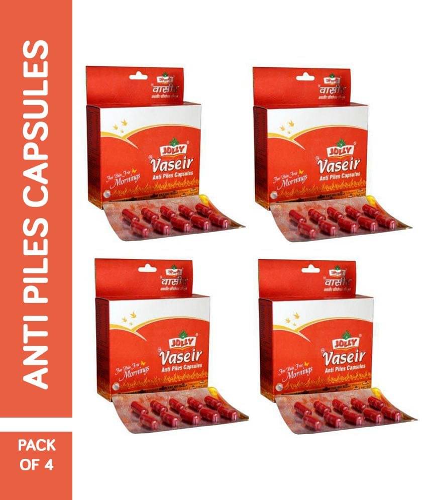 Jolly Pharma Vaseir Anti Piles Capsules - Fast Relief In Pain & Burning - Pain Relief Capsules Pack of 4 Jolly Pharma Vaseir Anti Piles Capsules - Fast Relief In Pain & Burning - Pain Relief Capsules Pack of 4