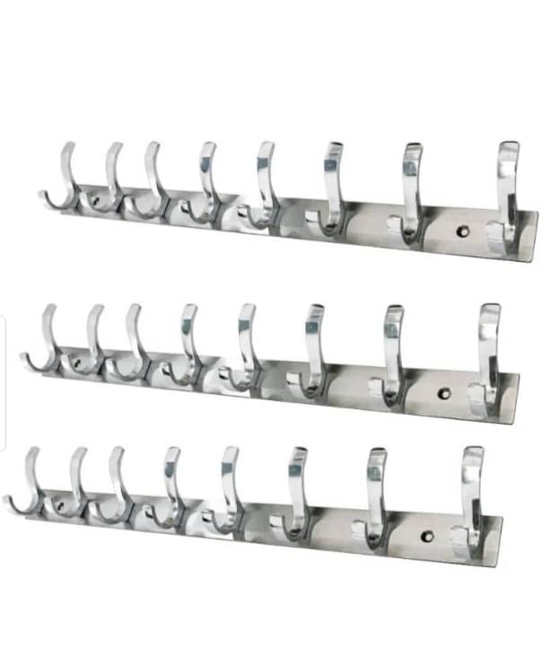 DEEPLAX HOOKS RAIL SET OF 3 STAINLESS STEELS PREMIUM FESCUE DUAL EDGE 8 HOOKS CLOTHES HANGER BATHROOMS WALL DOOR HOOKS FOR HANGING KEYS CLOTHES 8 PRONGED HOOK RAIL DEEPLAX HOOKS RAIL SET OF 3 STAINLESS STEELS PREMIUM FESCUE DUAL EDGE 8 HOOKS CLOTHES HANGER BATHROOMS WALL DOOR HOOKS FOR HANGING KEYS CLOTHES 8 PRONGED HOOK RAIL