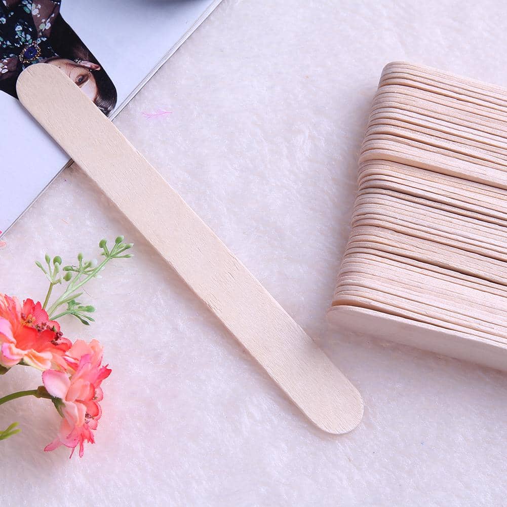 50pcs Wax Hair Removal Sticks Disposable Tongue Depressor Facial Mask Stick