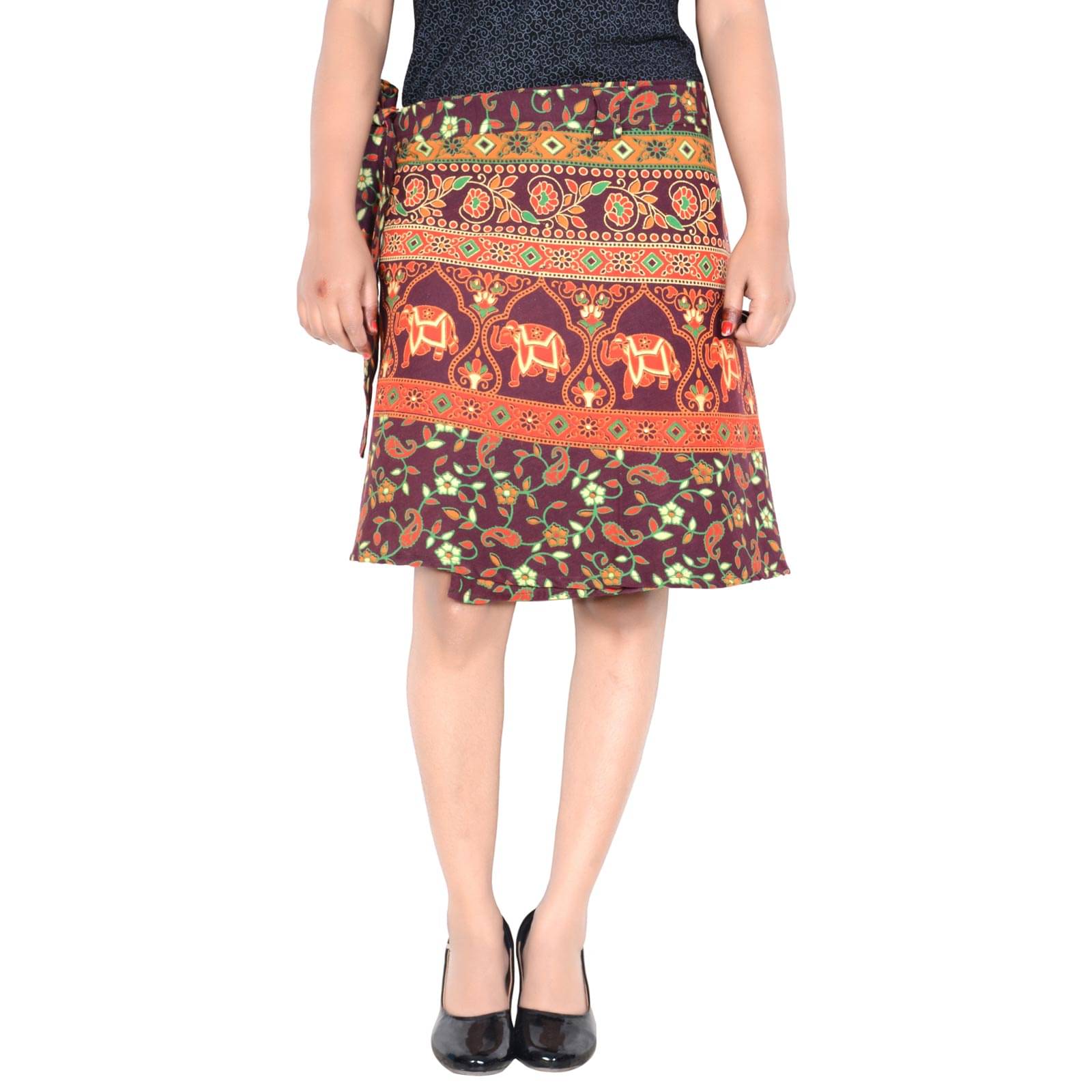     			Sttoffa Cotton Wrap Skirt - Brown