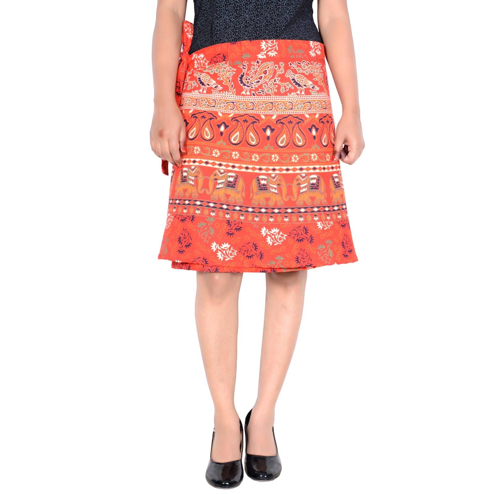     			Sttoffa Cotton Wrap Skirt - Orange