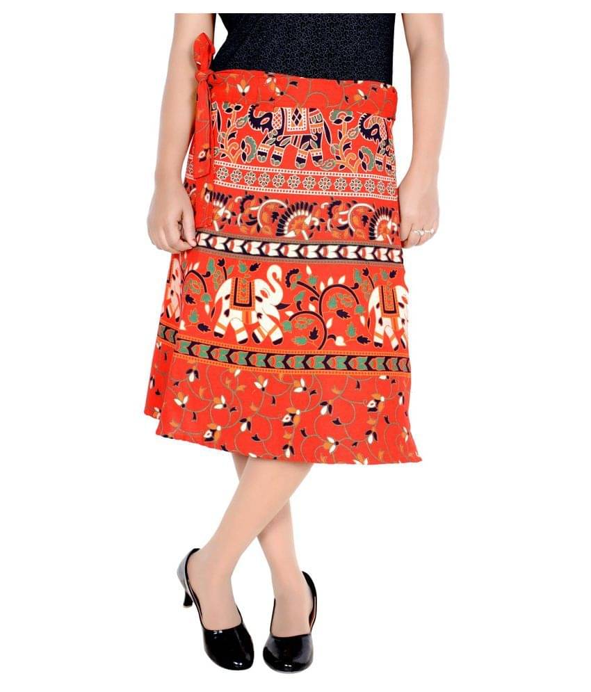     			Sttoffa Cotton Wrap Skirt - Orange