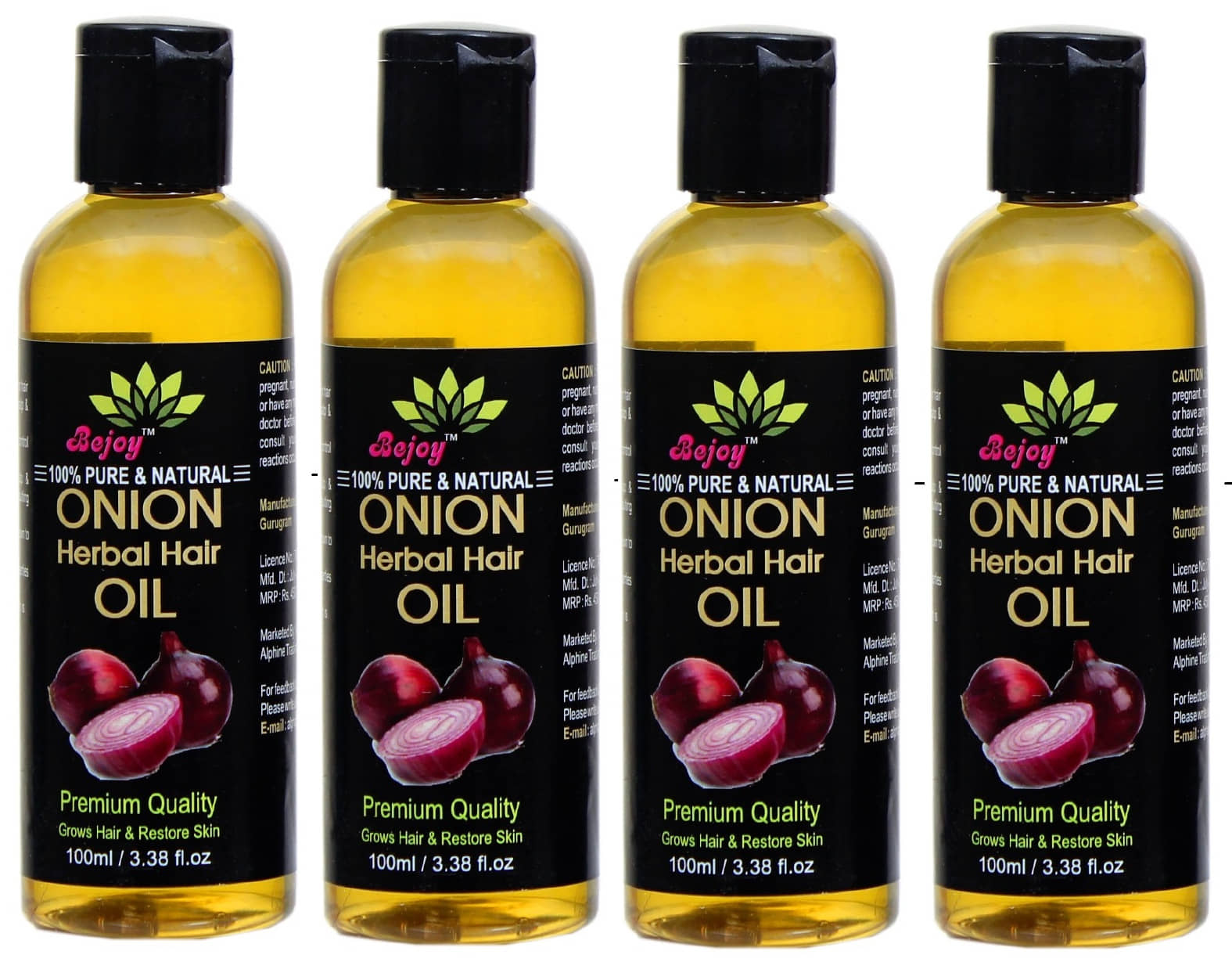 BEJOY Onion Regrowth Oil For Hair Therapy 400 mL Pack of 4