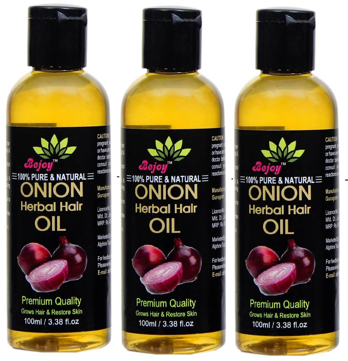     			BEJOY Onion Regrowth Oil For Hair Therapy 300 mL Pack of 3
