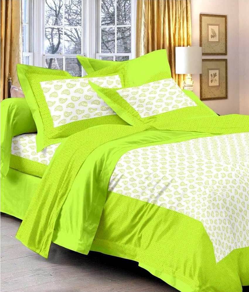     			Bombay Spreads Cotton King Bedsheet ( Green )