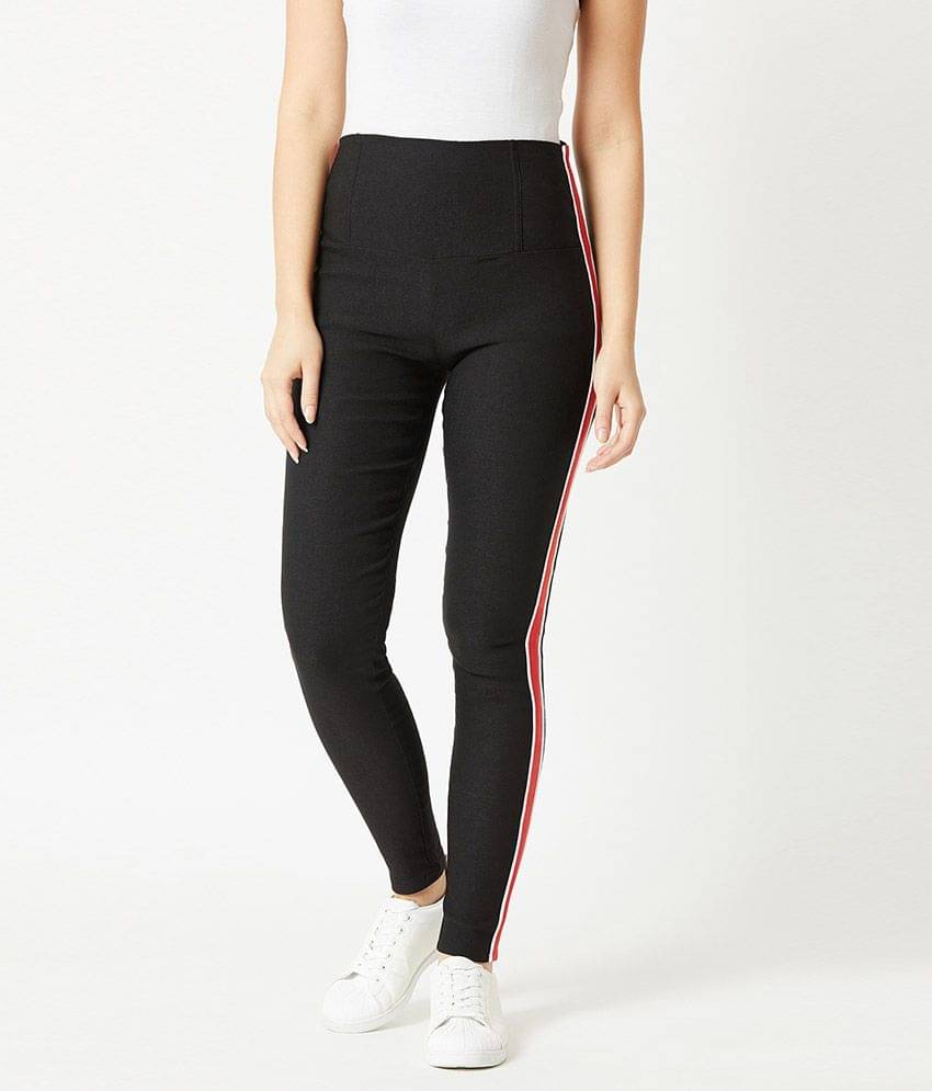     			Miss Chase Polyester Jeggings - Black