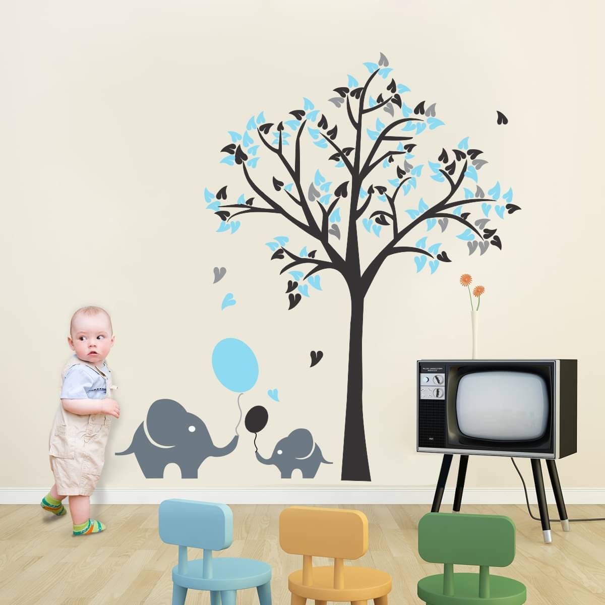Decor Villa Elephant and tree Nature Sticker ( 60 x 58 cms ) Decor Villa Elephant and tree Nature Sticker ( 60 x 58 cms )