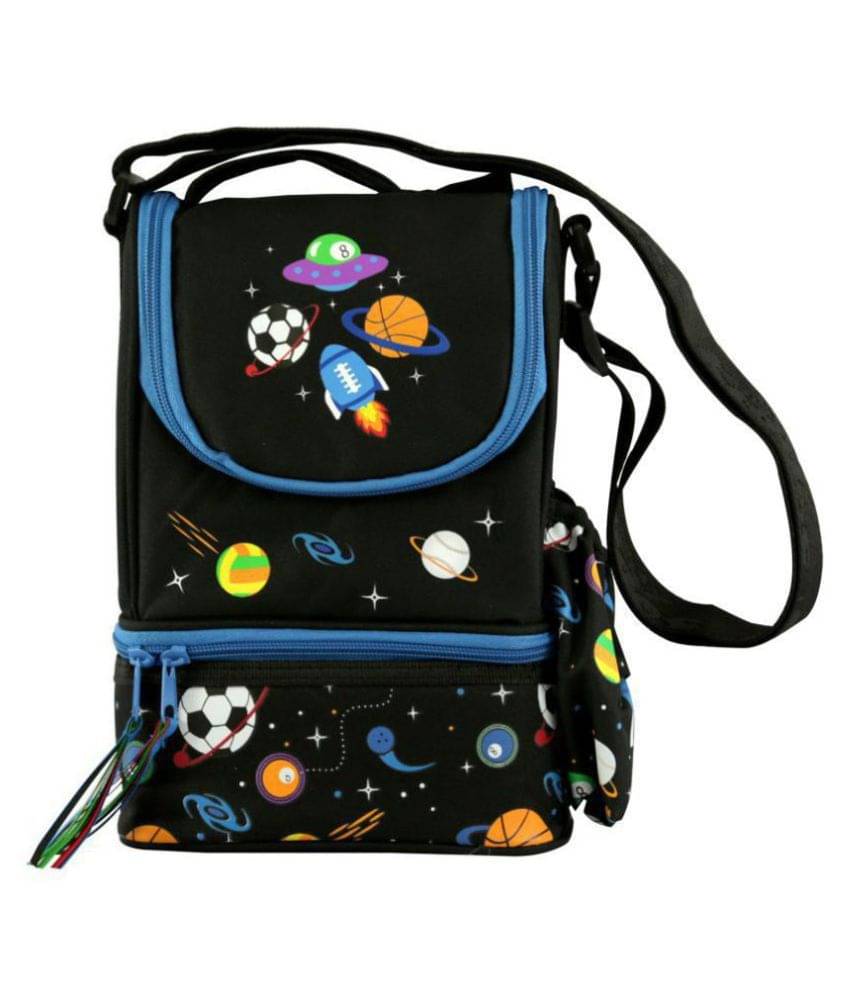     			Smily Kiddos - Black Polyester Lunch Bag