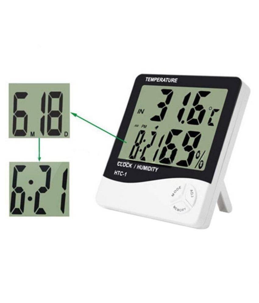     			BD Temperature, Humidity, Time Display Meter with Alarm Clock, Wall Mount or Table Top