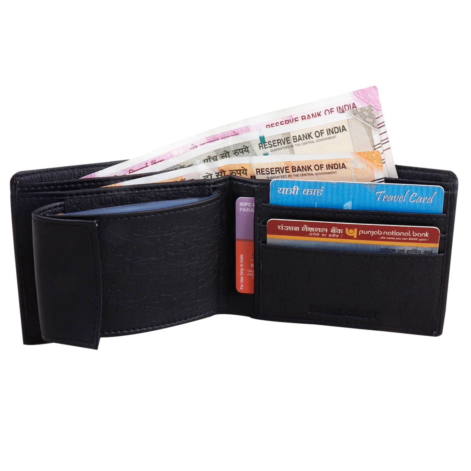     			Royal Craft PU Black Casual Short Wallet