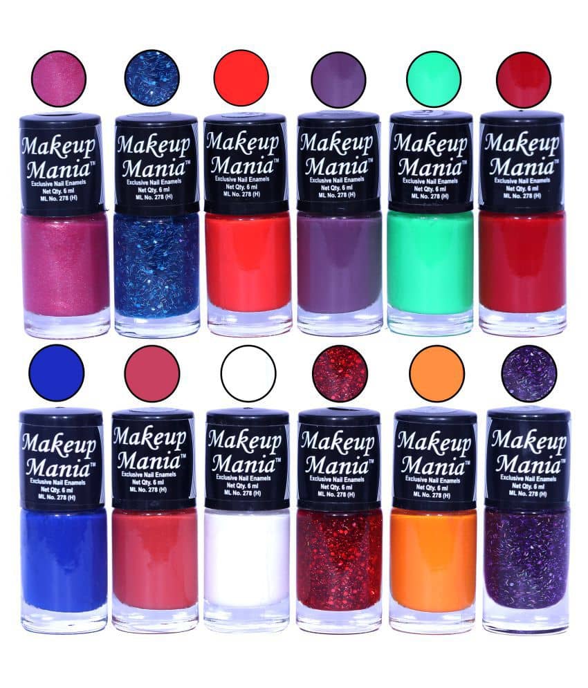 Makeup Mania Nail Polish Set of 12 Pcs, Nail Paint of 6ml each x 12 Pcs, MultiColor Combo Set No.141