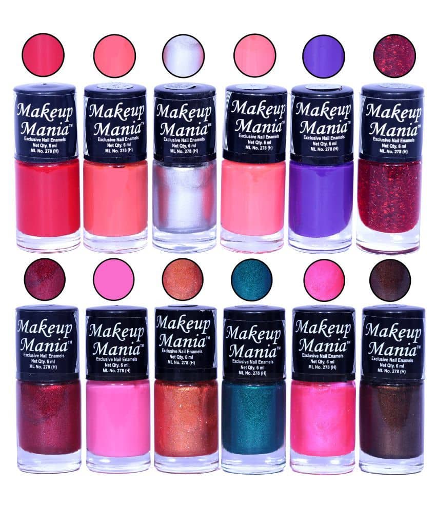 Makeup Mania Nail Polish Set of 12 Pcs, Nail Paint of 6ml each x 12 Pcs, MultiColor Combo Set No.95