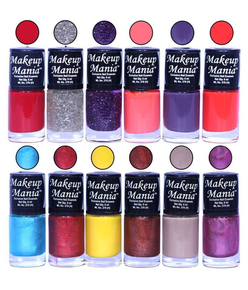 Makeup Mania Nail Polish Set of 12 Pcs, Nail Paint of 6ml each x 12 Pcs, MultiColor Combo Set No.108