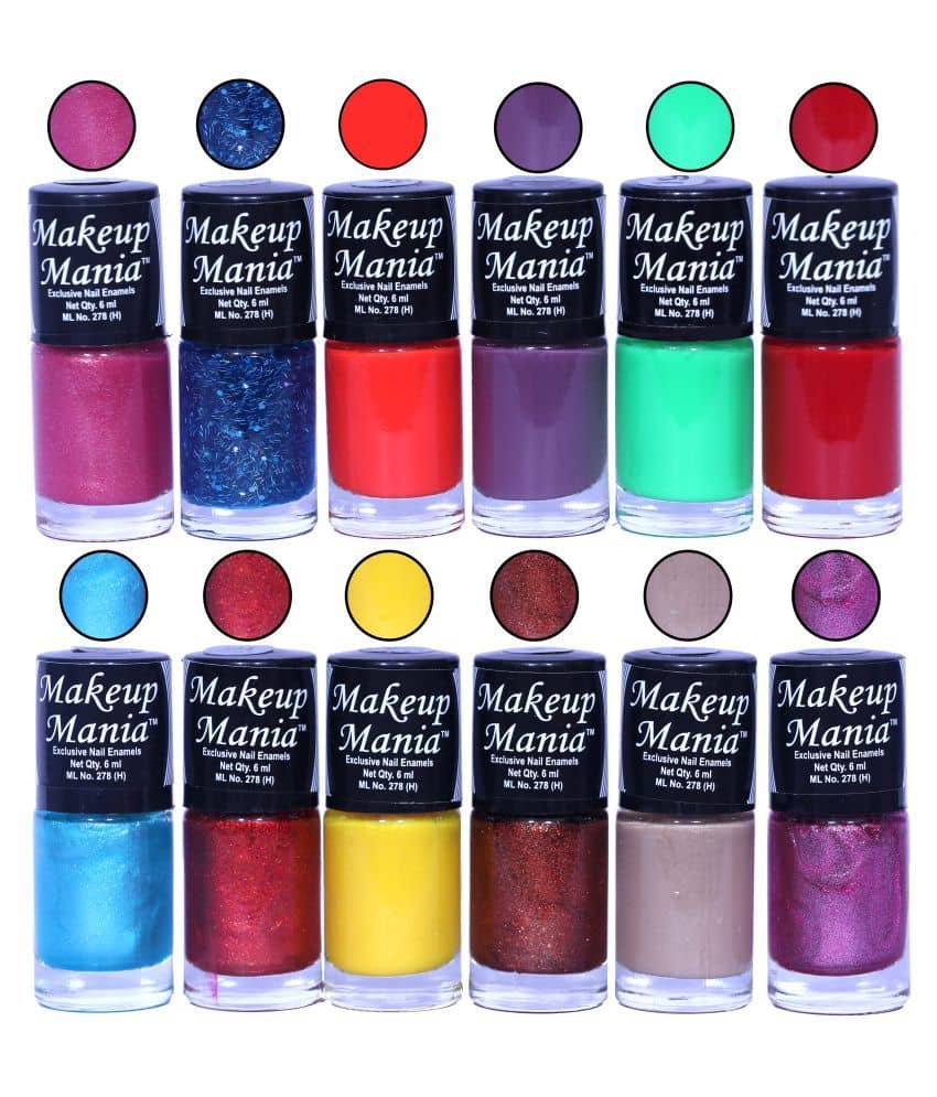 Makeup Mania Nail Polish Set of 12 Pcs, Nail Paint of 6ml each x 12 Pcs, MultiColor Combo Set No.106