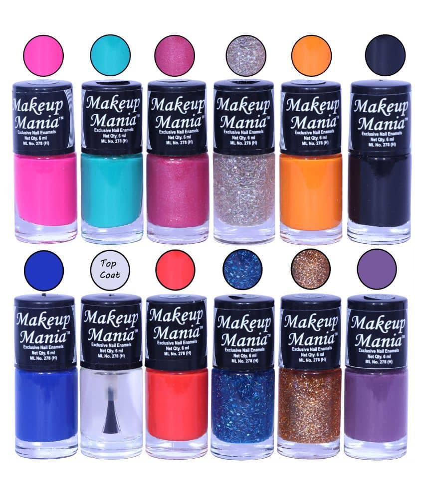 Makeup Mania Nail Polish Set of 12 Pcs, Nail Paint of 6ml each x 12 Pcs, MultiColor Combo Set No.130