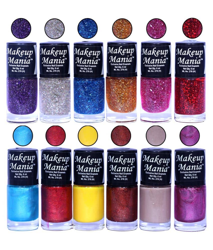 Makeup Mania Nail Polish Set of 12 Pcs, Nail Paint of 6ml each x 12 Pcs, MultiColor Combo Set No.122