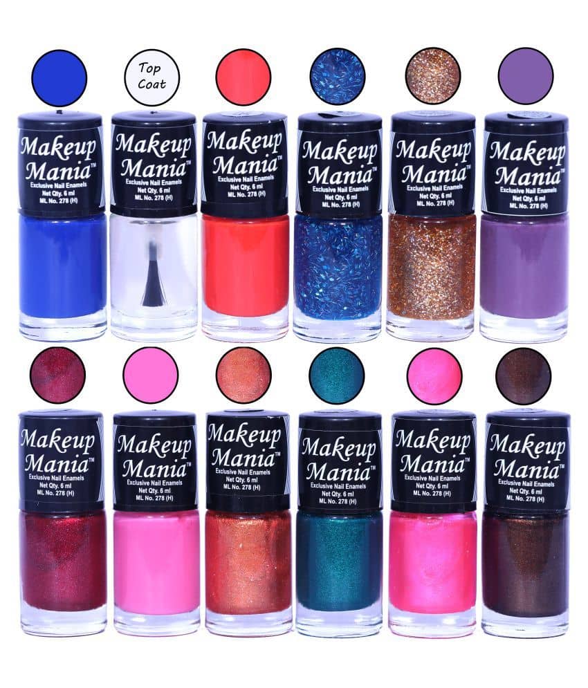 Makeup Mania Nail Polish Set of 12 Pcs, Nail Paint of 6ml each x 12 Pcs, MultiColor Combo Set No.100