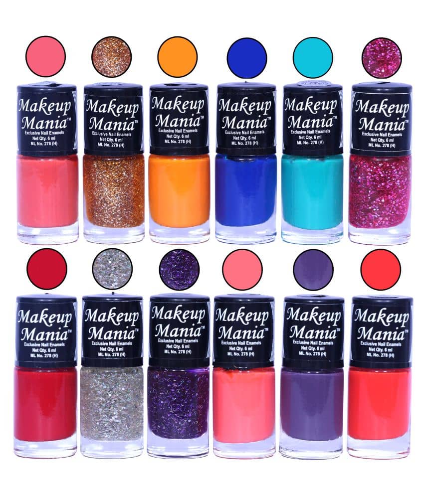 Makeup Mania Nail Polish Set of 12 Pcs, Nail Paint of 6ml each x 12 Pcs, MultiColor Combo Set No.147
