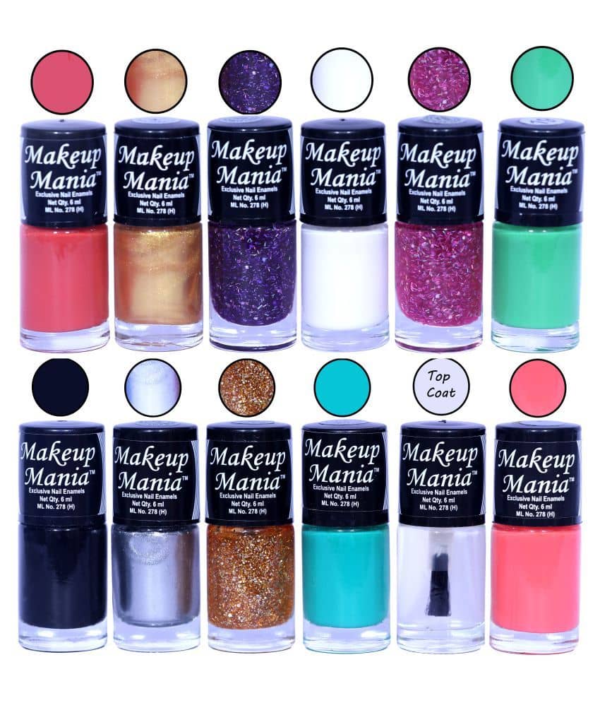 Makeup Mania Nail Polish Set of 12 Pcs, Nail Paint of 6ml each x 12 Pcs, MultiColor Combo Set No.136