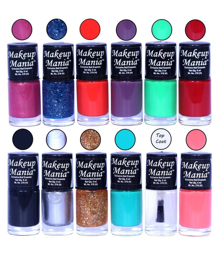 Makeup Mania Nail Polish Set of 12 Pcs, Nail Paint of 6ml each x 12 Pcs, MultiColor Combo Set No.142
