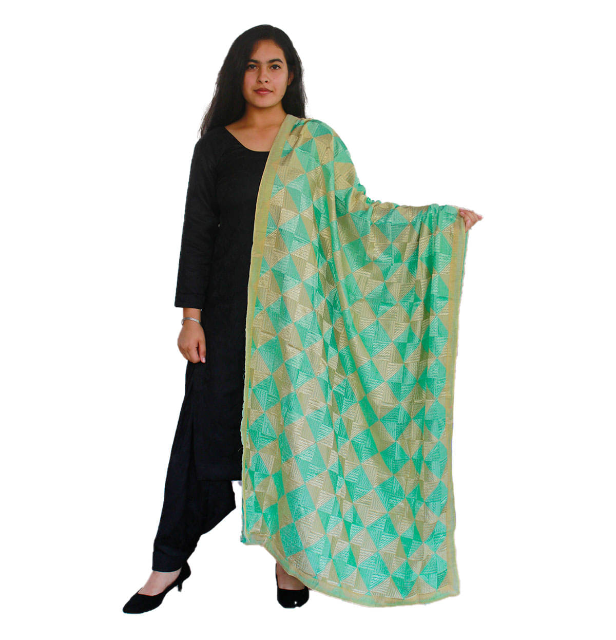 Sahej Suits & Phulkari Green Chiffon Dupatta Sahej Suits & Phulkari Green Chiffon Dupatta