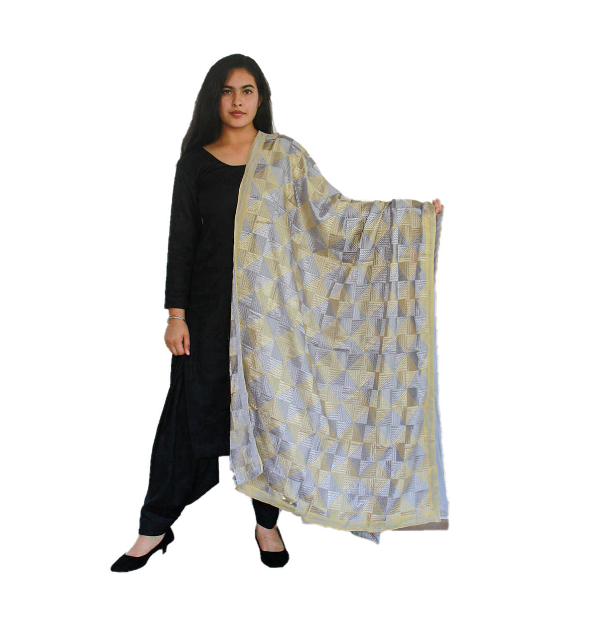 Sahej Suits & Phulkari Grey Chiffon Dupatta Sahej Suits & Phulkari Grey Chiffon Dupatta