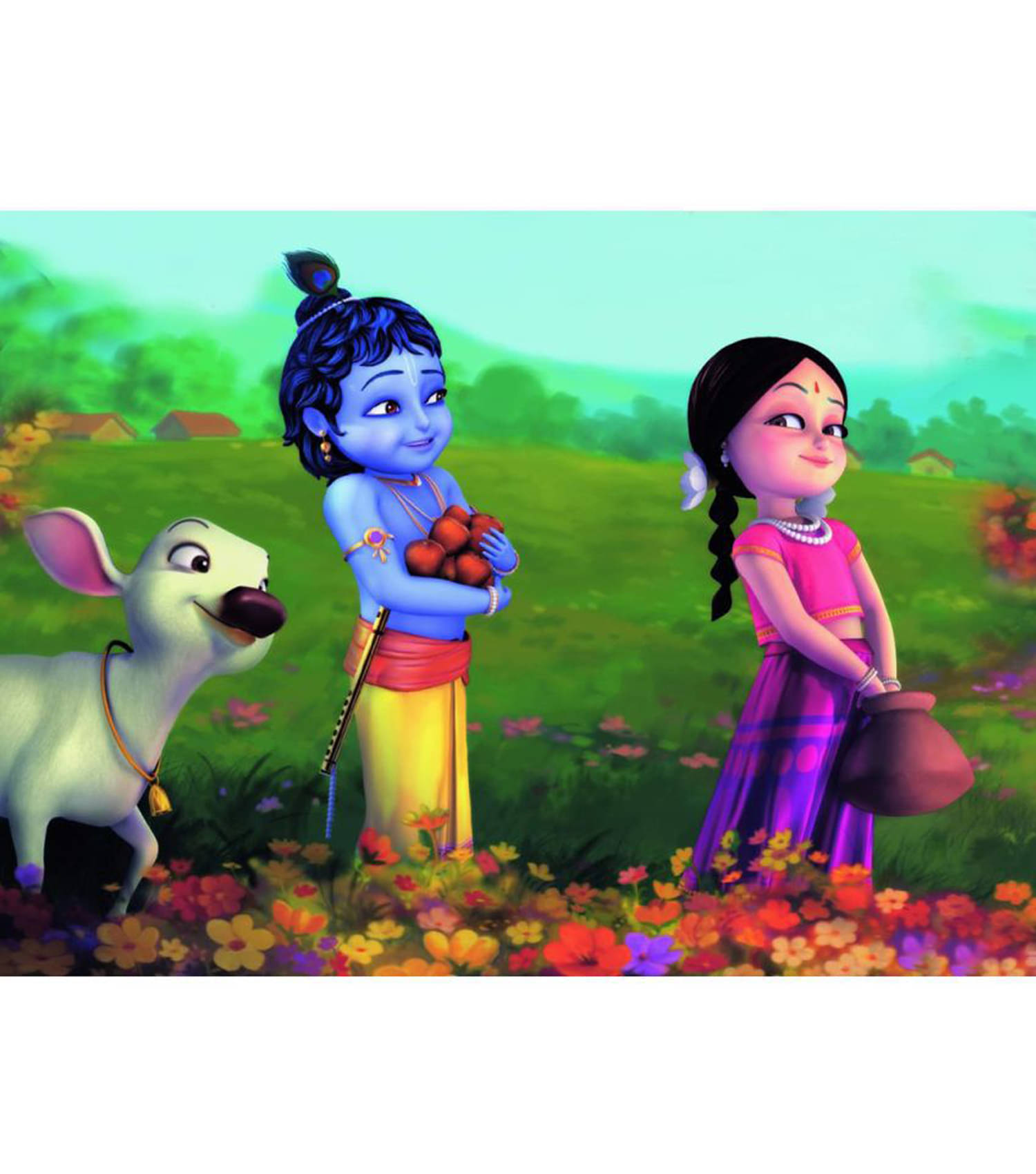 American Noti Little Radhe Krishna Paper Wall Poster Without Frame American Noti Little Radhe Krishna Paper Wall Poster Without Frame