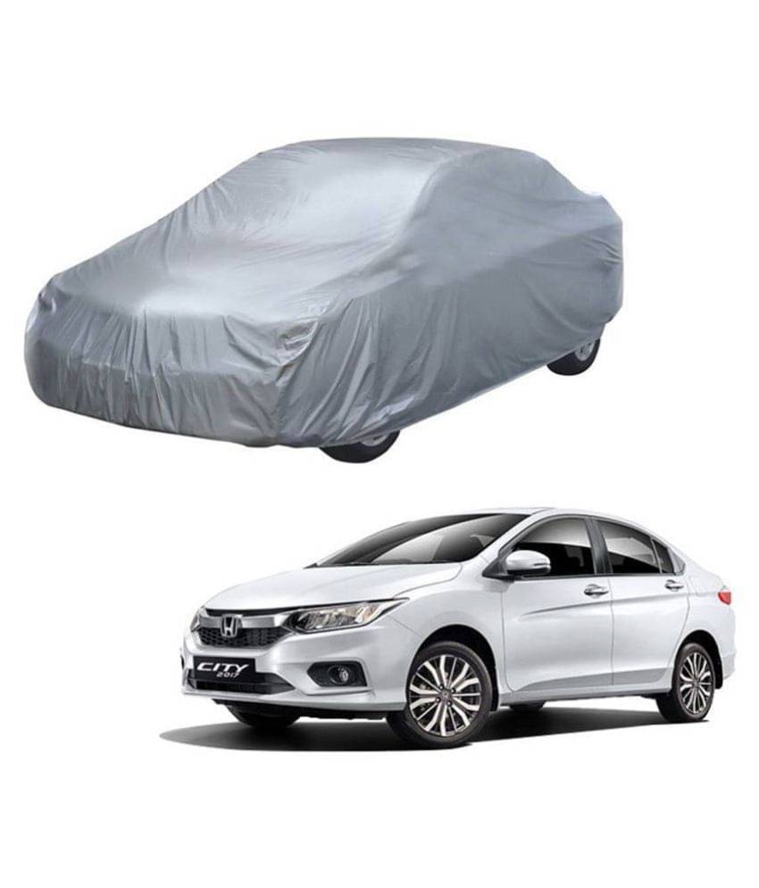     			Autoretail Silver Color Car Cover Without Mirror Pocket Polyster For Honda City