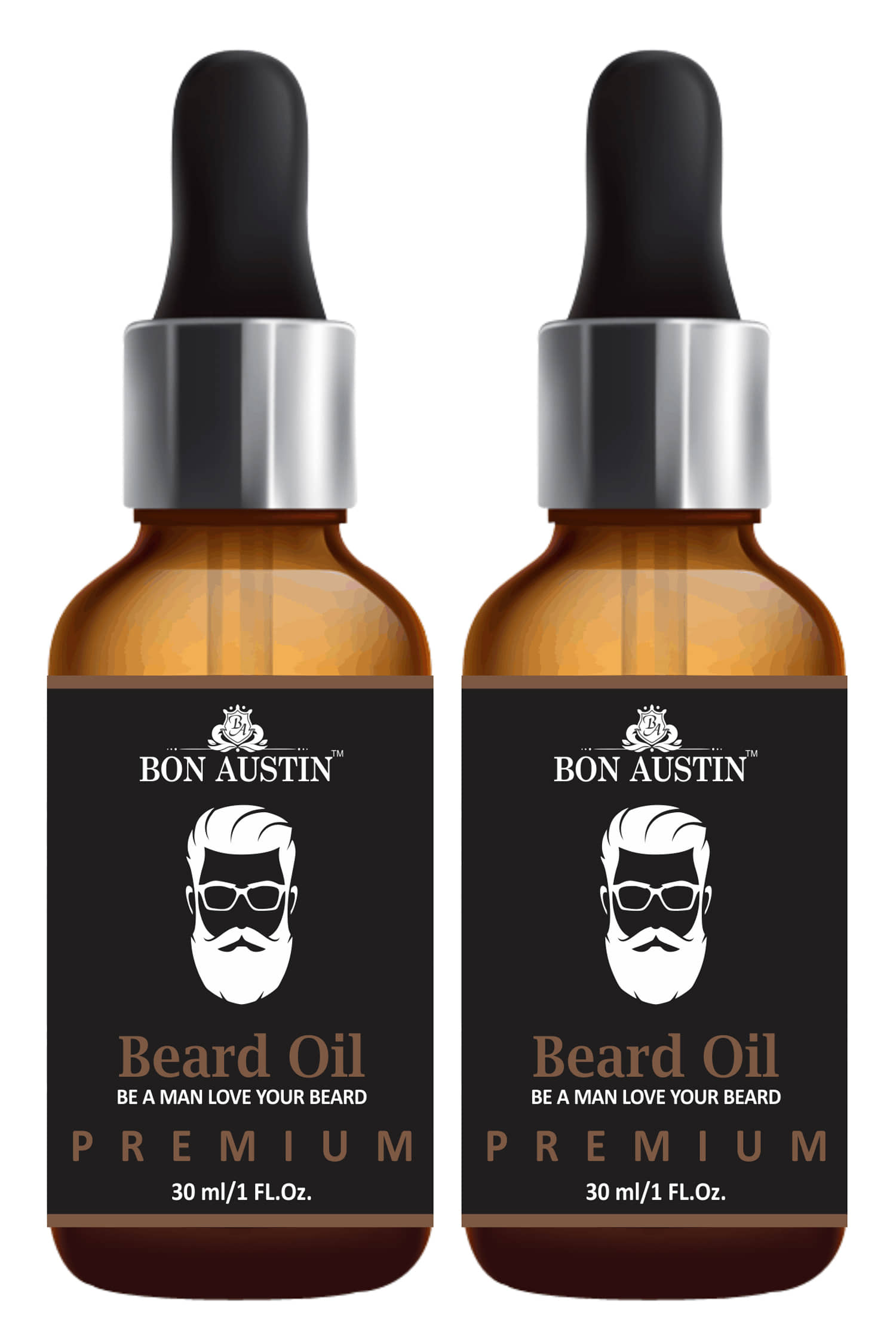 Bon Austin - 60mL Growth Increasing Beard Oil (Pack of 2) - Beard Care and Tools | Buy online on ZillyBuy