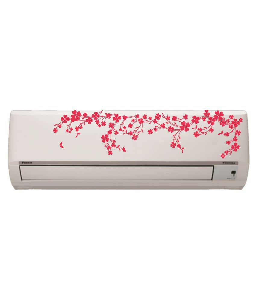 Decor Villa AC Sticker Split Air Conditioner Sticker Floral Sticker ( 21 x 91 cms )