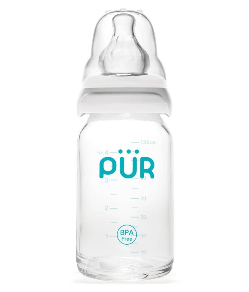 PUR - White 130 ml Feeding Bottle (Pack of 1)