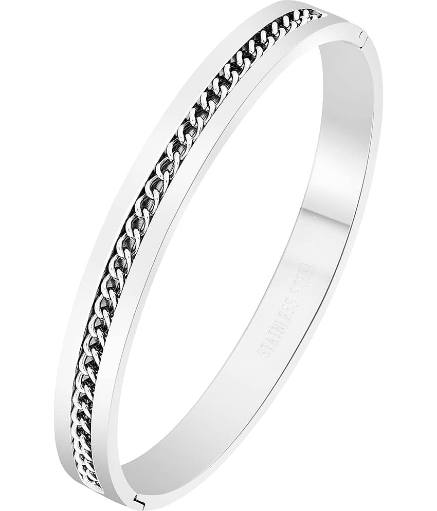 The Jewelbox Silver Stainless Steel Bracelets - Bangles & Bracelets | Buy online on ZillyBuy