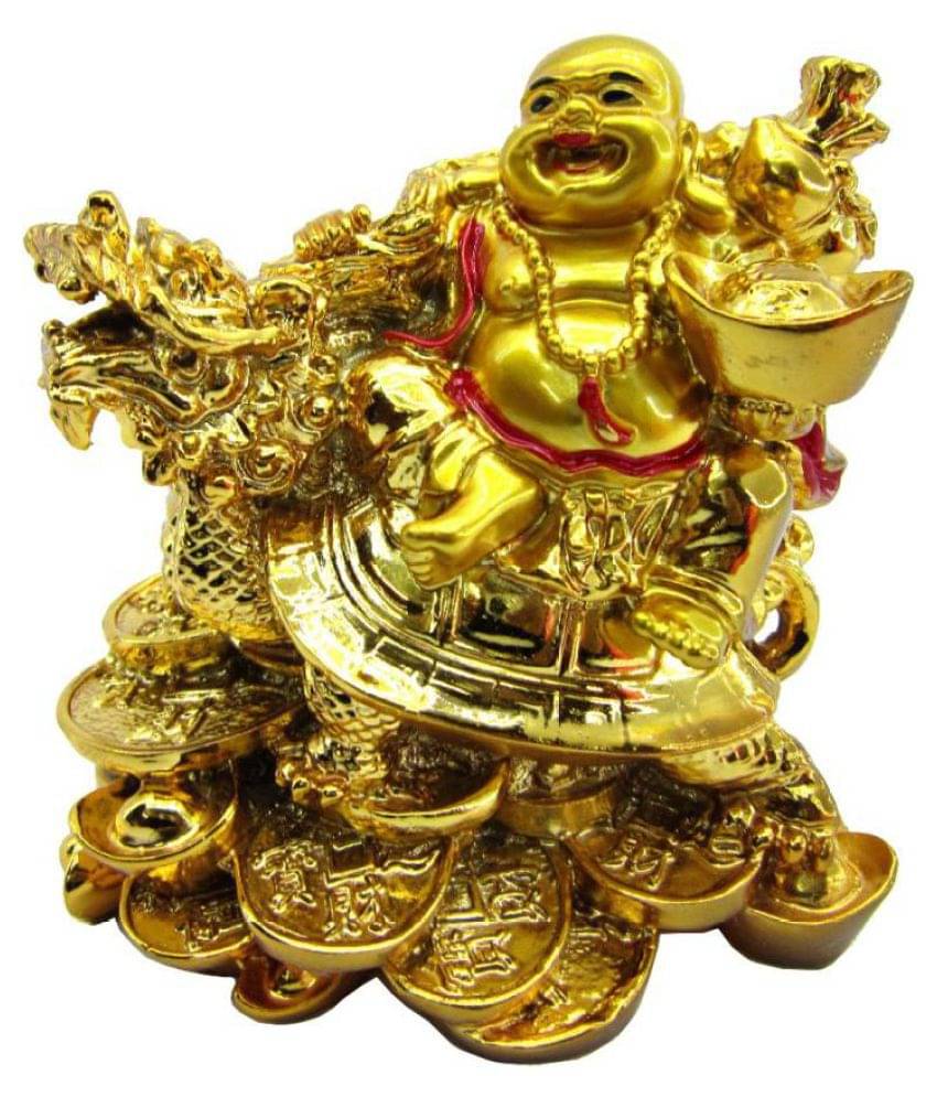     			raashi collection  buddha feng shui laughing buddha on dragon laughing buddha big size for money and wealth