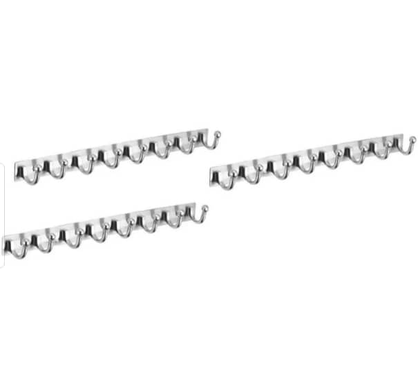 DEEPLAX HOOKS RAIL SET OF 3 STAINLESS STEELS PREMIUM SUPERB 8 HOOKS CLOTHES HANGER BATHROOMS WALL DOOR HOOKS FOR HANGING KEYS CLOTHES 8 PRONGED HOOK RAIL DEEPLAX HOOKS RAIL SET OF 3 STAINLESS STEELS PREMIUM SUPERB 8 HOOKS CLOTHES HANGER BATHROOMS WALL DOOR HOOKS FOR HANGING KEYS CLOTHES 8 PRONGED HOOK RAIL