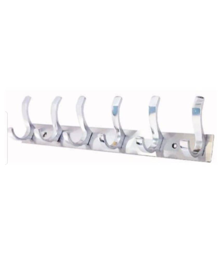DEEPLAX HOOKS RAIL SET OF 1 STAINLESS STEELS PREMIUM FESCUE DUAL EDGE 6 HOOKS CLOTHES HANGER BATHROOMS WALL DOOR HOOKS FOR HANGING KEYS CLOTHES 6 PRONGED HOOK RAIL DEEPLAX HOOKS RAIL SET OF 1 STAINLESS STEELS PREMIUM FESCUE DUAL EDGE 6 HOOKS CLOTHES HANGER BATHROOMS WALL DOOR HOOKS FOR HANGING KEYS CLOTHES 6 PRONGED HOOK RAIL