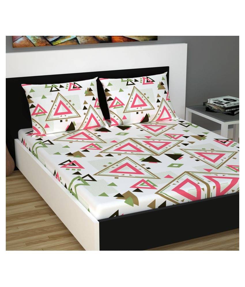     			DIVINE CASA Cotton Double Bedsheet ( Pink )