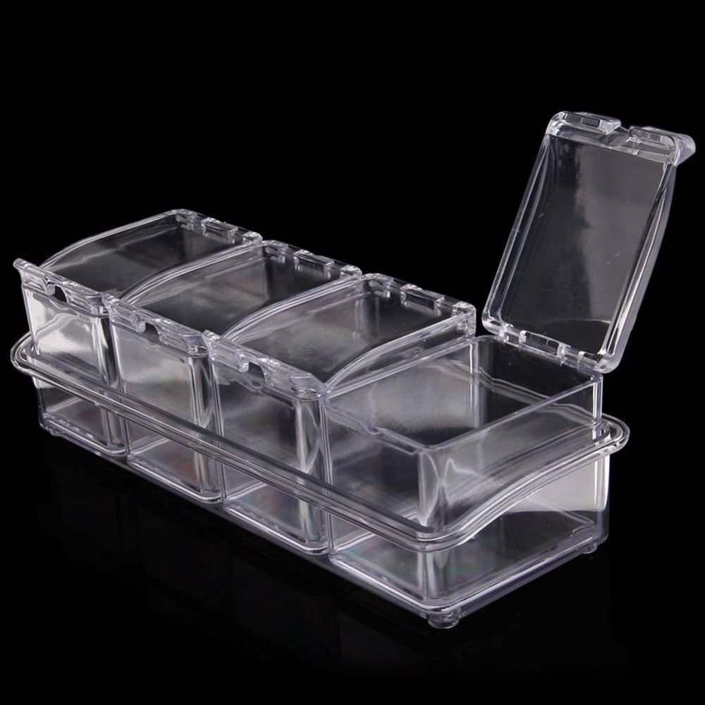     			ND BROTHERS Crystal Spice Box Acrylic Spice Container Set of 1 200 mL
