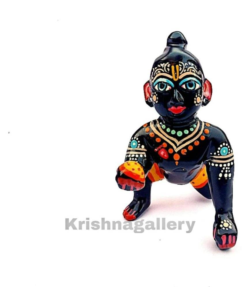 Krishangllery Brass Black Laddu Gopal Statue Pital Murti For pooja Medium Size 2 No     			Krishangllery Brass Black Laddu Gopal Statue Pital Murti For pooja Medium Size 2 No
